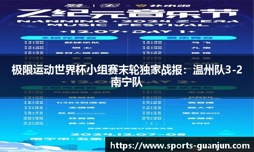 极限运动世界杯小组赛末轮独家战报:温州队3-2南宁队